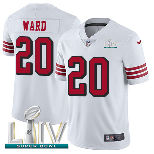 San Francisco 49ers Nike 20 Jimmie Ward White Super Bowl LIV 2020 Rush Men Stitched NFL Vapor Untouchable Limited Jersey